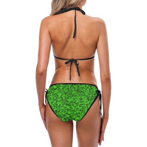 Green Mosaic Custom Bikini Swimsuit (Model S01)