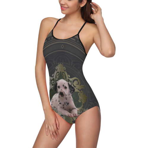 Cute dalmatian Strap Swimsuit ( Model S05)