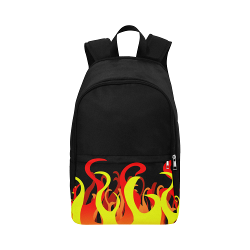 Fire and Flames on Black Fabric Backpack for Adult (Model 1659)