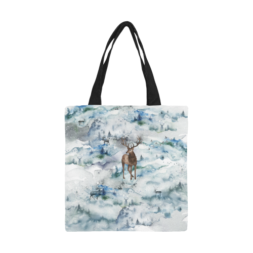 Oh My Deer All Over Print Canvas Tote Bag/Small (Model 1697)