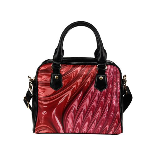 Fiery Red Flames of Love Fractal Abstract Shoulder Handbag (Model 1634)