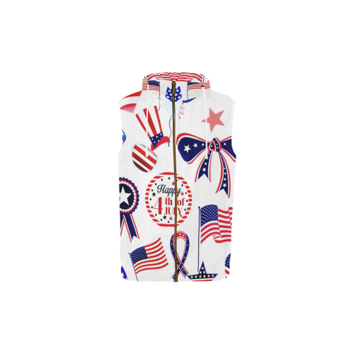 Happy 4th Of July Design By Me by Doris Clay-Kersey All Over Print Sleeveless Zip Up Hoodie for Kid (Model H16)