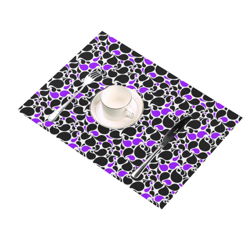 purple black paisley Placemat 14’’ x 19’’ (Set of 4)