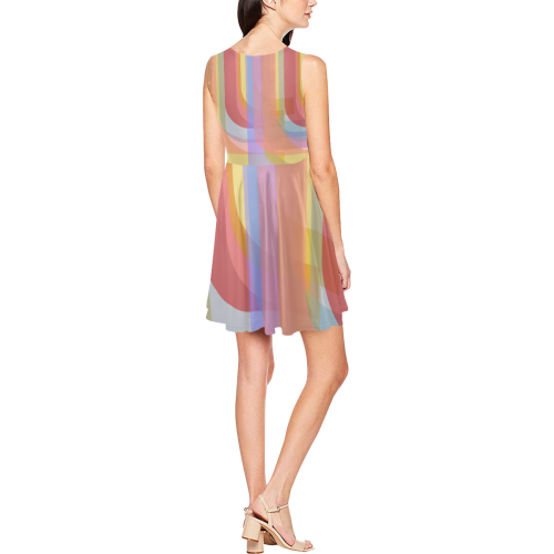 zappwaits  rainbow 3 Thea Sleeveless Skater Dress(Model D19)