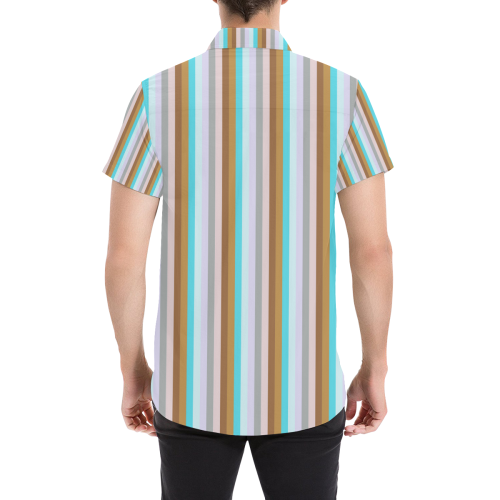 Fun Stripes 5 Men's All Over Print Short Sleeve Shirt (Model T53)