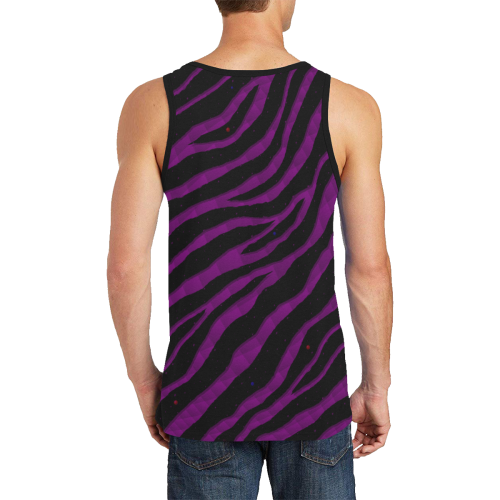 Ripped SpaceTime Stripes - Purple Men's All Over Print Tank Top (Model T57)