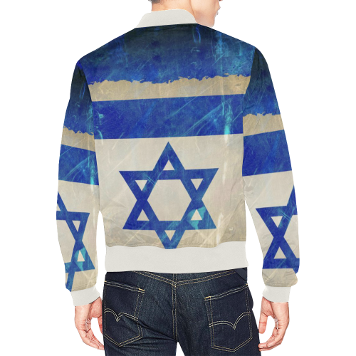 israel flag (2) All Over Print Bomber Jacket for Men/Large Size (Model H19)