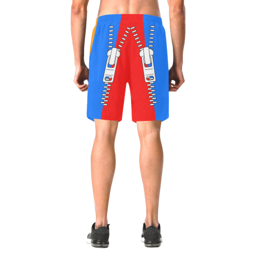 ZIPPER TWO Men's All Over Print Elastic Beach Shorts (Model L20)