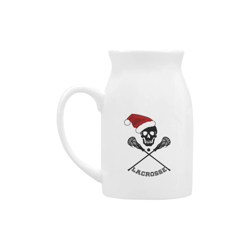 Santa Hat Lacrosse Skull Christmas Milk Cup (Large) 450ml