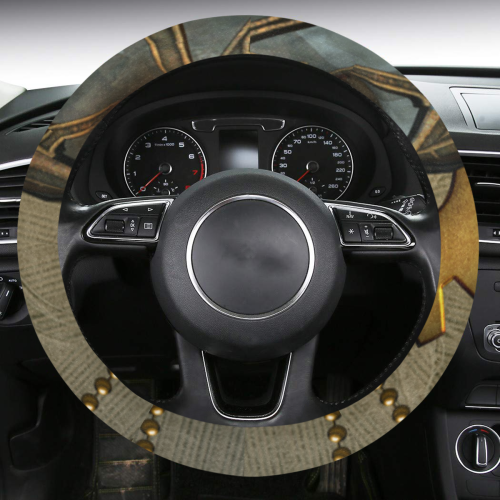 Awesome steampunk skull Steering Wheel Cover with Anti-Slip Insert
