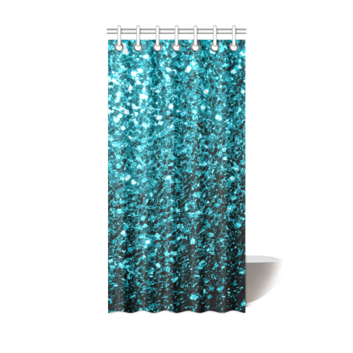 Beautiful Aqua blue glitter sparkles Shower Curtain 36"x72"