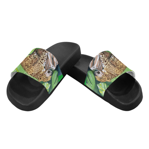 Grallam Jungle vibes green Women's Slide Sandals (Model 057)