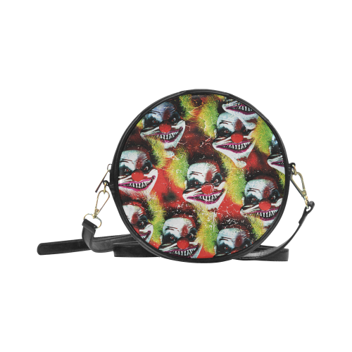 scary halloween Horror clowns Round Sling Bag (Model 1647)