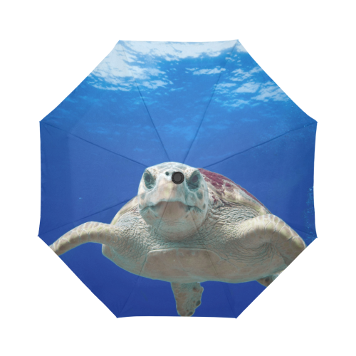 Under The Water - Swimming Loggerhead Sea Turtle Auto-Foldable Umbrella (Model U04)