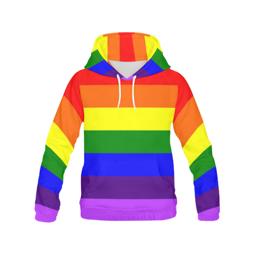 Rainbow Flag (Gay Pride - LGBTQIA+) All Over Print Hoodie for Men/Large Size (USA Size) (Model H13)