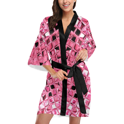 Metallic Pink Kimono Robe