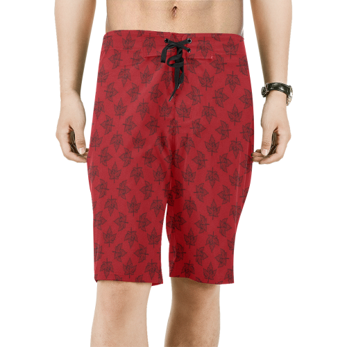 Cool Canada Souvenir Shorts Red Men's All Over Print Board Shorts (Model L16)