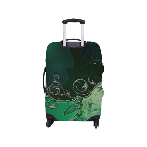Green floral design Luggage Cover/Small 18"-21"