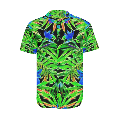 Pretty Leaves 4C by JamColors Men's Short Sleeve Shirt with Lapel Collar (Model T54)
