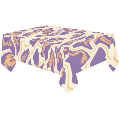 Abstract 35 R Cotton Linen Tablecloth 60"x120"