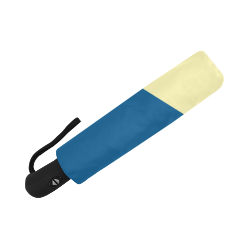 Classic Blue Angle Curl on Yellow Anti-UV Auto-Foldable Umbrella (U09)