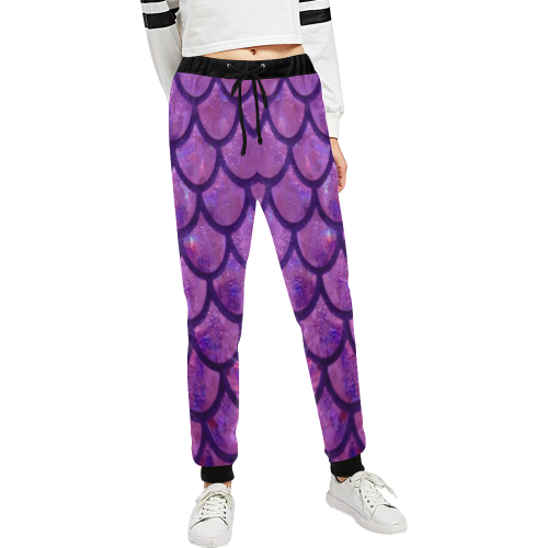 Mermaid SCALES Purple Unisex All Over Print Sweatpants (Model L11)