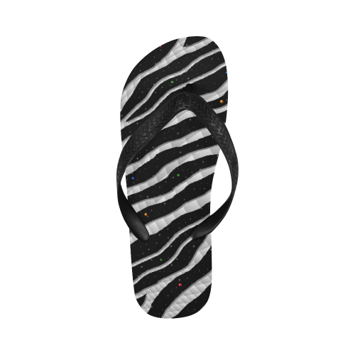 Ripped SpaceTime Stripes - White Flip Flops for Men/Women (Model 040)