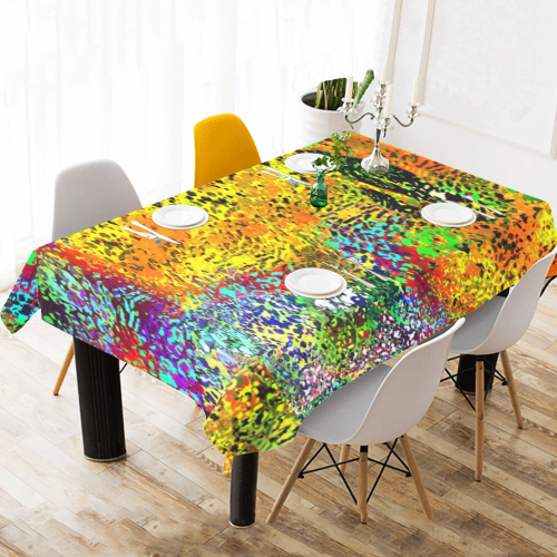 Wild Print Cotton Linen Tablecloth 60"x120"