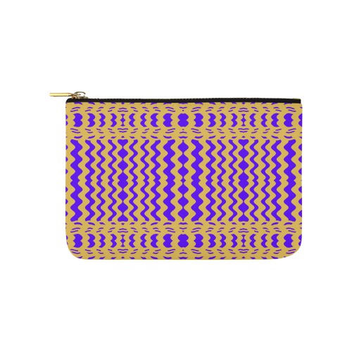 Purple Yellow Modern  Waves Lines Carry-All Pouch 9.5''x6''