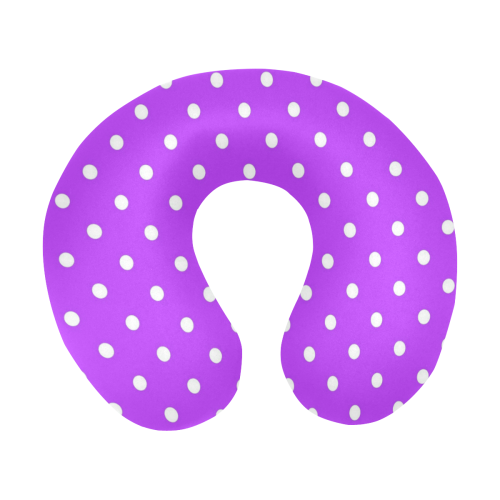 Royal Purple White Dots U-Shape Travel Pillow