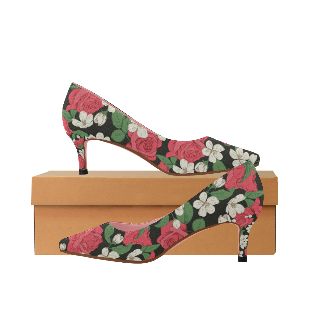 floral pumps low heel