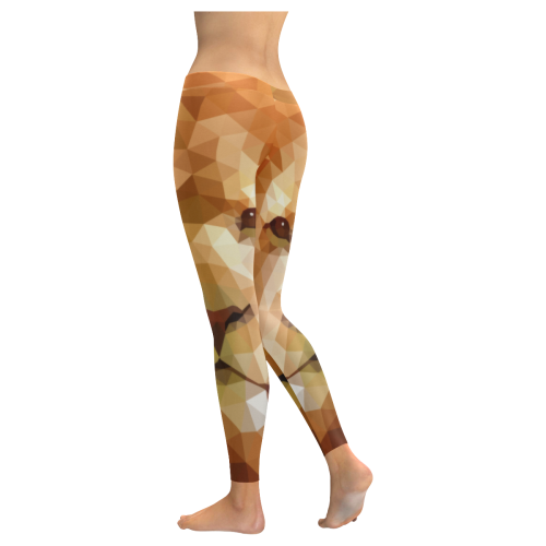 Polymetric Lion Women's Low Rise Leggings (Invisible Stitch) (Model L05)