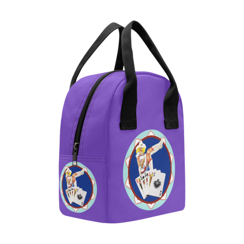 LasVegasIcons Poker Chip - Sassy Sally /  Purple Zipper Lunch Bag (Model 1689)