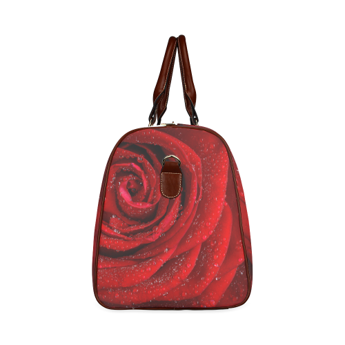 Red rosa Waterproof Travel Bag/Large (Model 1639)