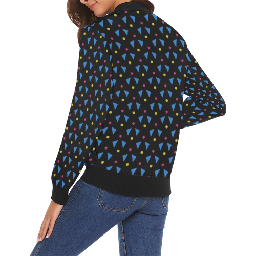 Funny Doodle Pattern 2A by JamColors All Over Print Bomber Jacket for Women (Model H19)