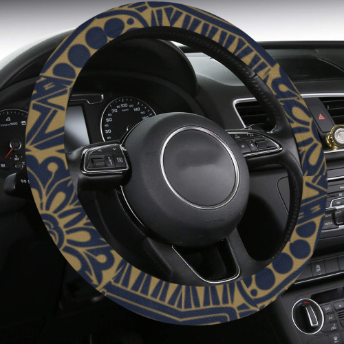 Scandinavian Ethno Mosaic Pattern 2 Steering Wheel Cover with Anti-Slip Insert