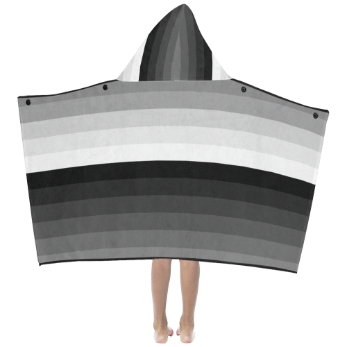 White, black, gray multicolored stripes Kids' Hooded Bath Towels
