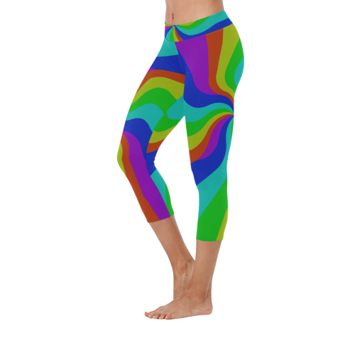 Rainbow Women's Low Rise Capri Leggings (Invisible Stitch) (Model L08)