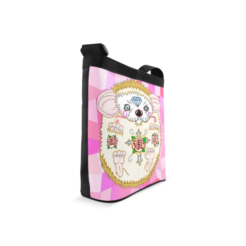 Sugar Skull Hedgehog Bright Pink Mosaic Crossbody Bags (Model 1613)