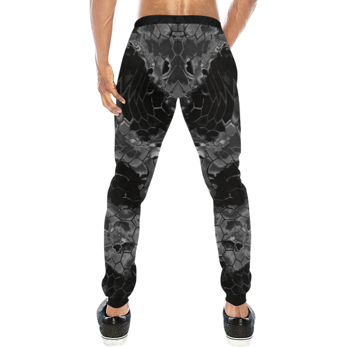 black dragon animal snake skin pattern Men's All Over Print Sweatpants (Model L11)