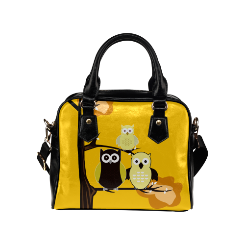 Yellow Owls Shoulder Handbag (Model 1634)