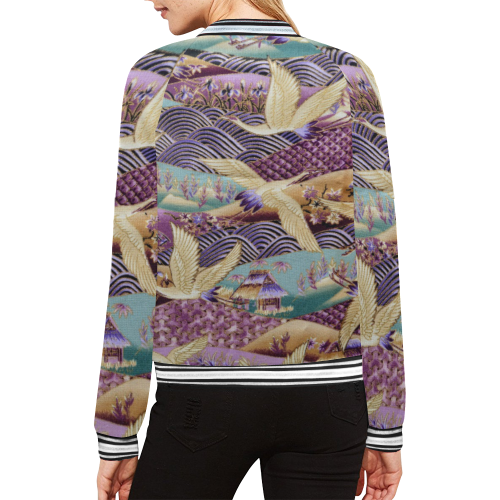 textile-2072568 All Over Print Bomber Jacket for Women (Model H21)