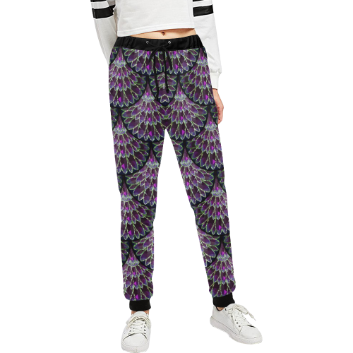 Mosaic flower, purple fish scale Unisex All Over Print Sweatpants (Model L11)