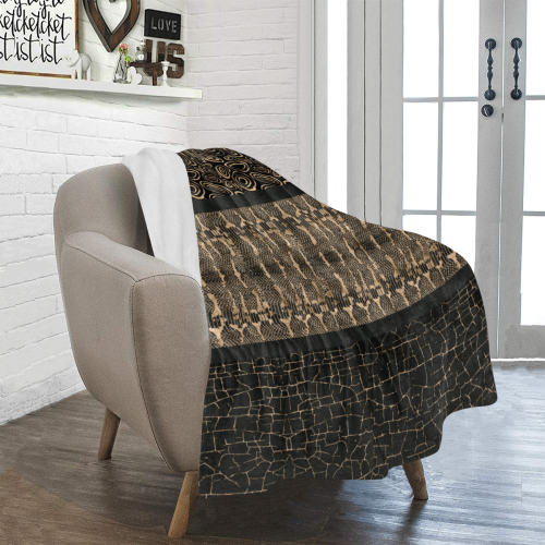 Exclusive Gold Black Python Ultra-Soft Micro Fleece Blanket 40"x50"