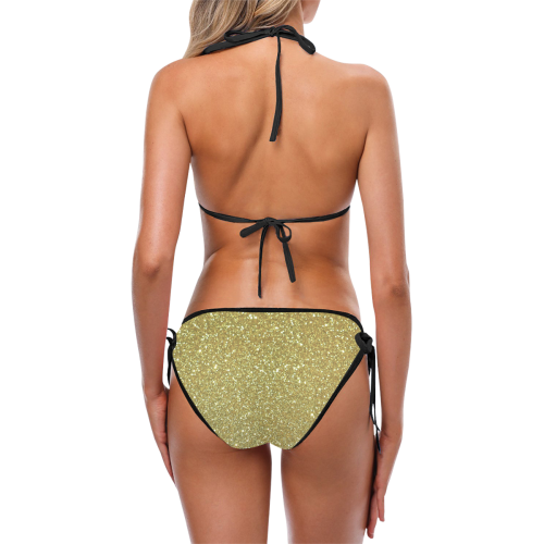 "gold glitter" Custom Bikini Swimsuit (Model S01)