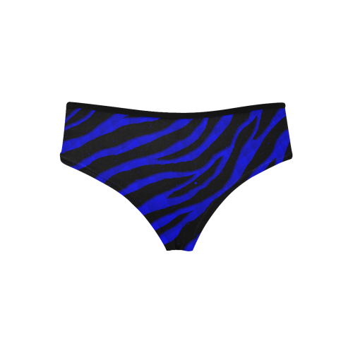 Ripped SpaceTime Stripes - Blue Women's Hipster Panties (Model L33)