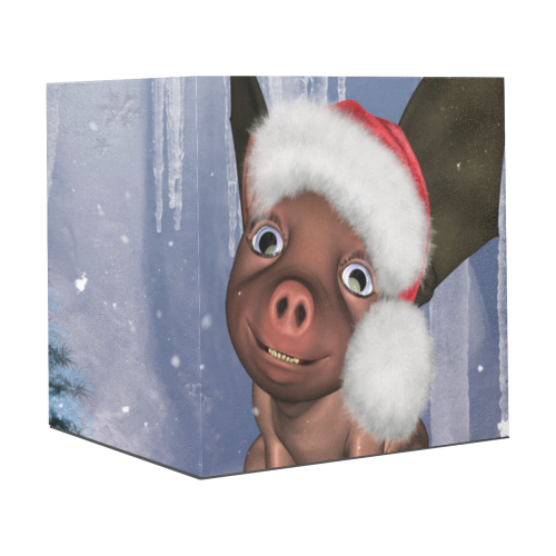 Christmas, cute little piglet with christmas hat Gift Wrapping Paper 58"x 23" (3 Rolls)