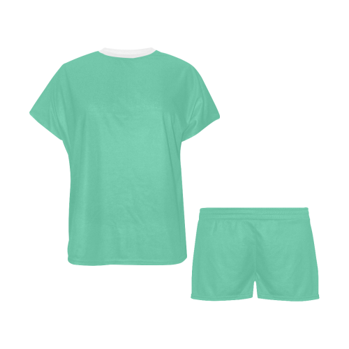 color medium aquamarine Women's Short Pajama Set