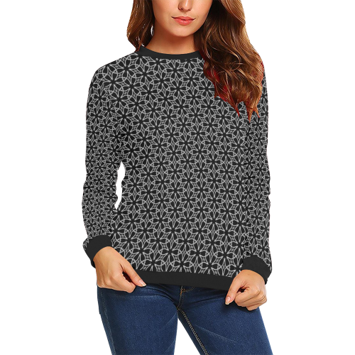 Kettukas BW #29 All Over Print Crewneck Sweatshirt for Women (Model H18)