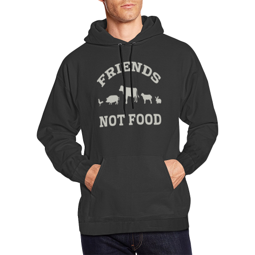 Friends Not Food (Go Vegan) All Over Print Hoodie for Men/Large Size (USA Size) (Model H13)